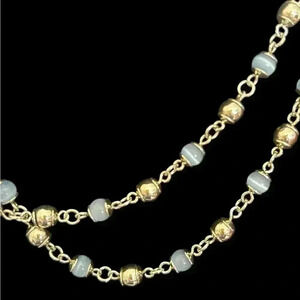 Cookie Lee beaded blue and silver tone necklace